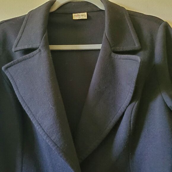 Vtg Aileen Designer Womens  Blazer Black Single Button Sz 10 - Picture 5 of 11